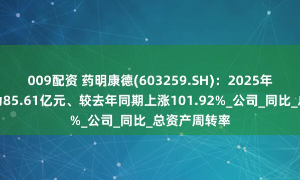 009配资 药明康德(603259.SH)：2025年中报净利润为85.61亿元、较去年同期上涨101.92%_公司_同比_总资产周转率