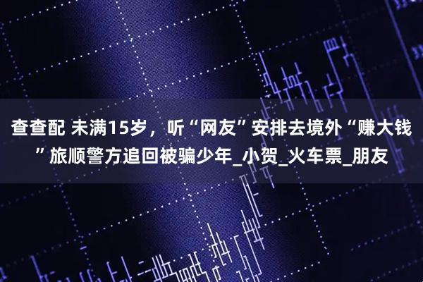 查查配 未满15岁，听“网友”安排去境外“赚大钱”旅顺警方追回被骗少年_小贺_火车票_朋友